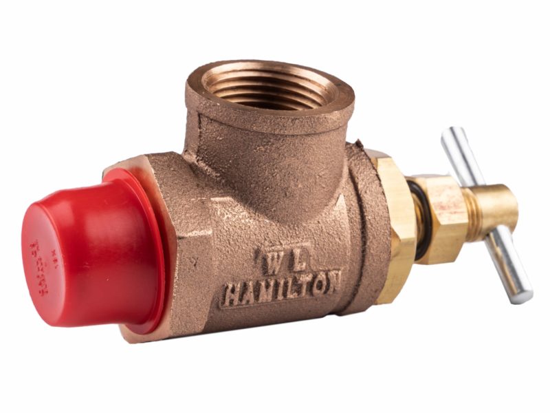2053 01 0 300psi a - Hamilton 3/4" Brass By-Pass Relief Valve with Stainless Steel Ball, 0-300 PSI